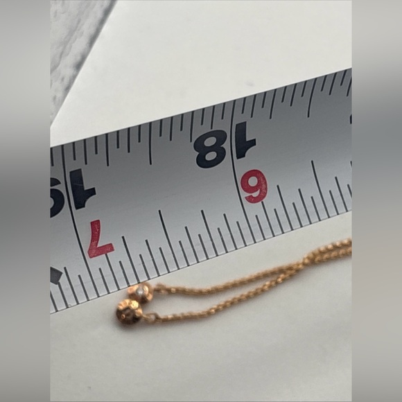 VTG Henri Bendel Oval Brown Zircon Pendant Slider Necklace Rose Gold tone NWT - Picture 10 of 12